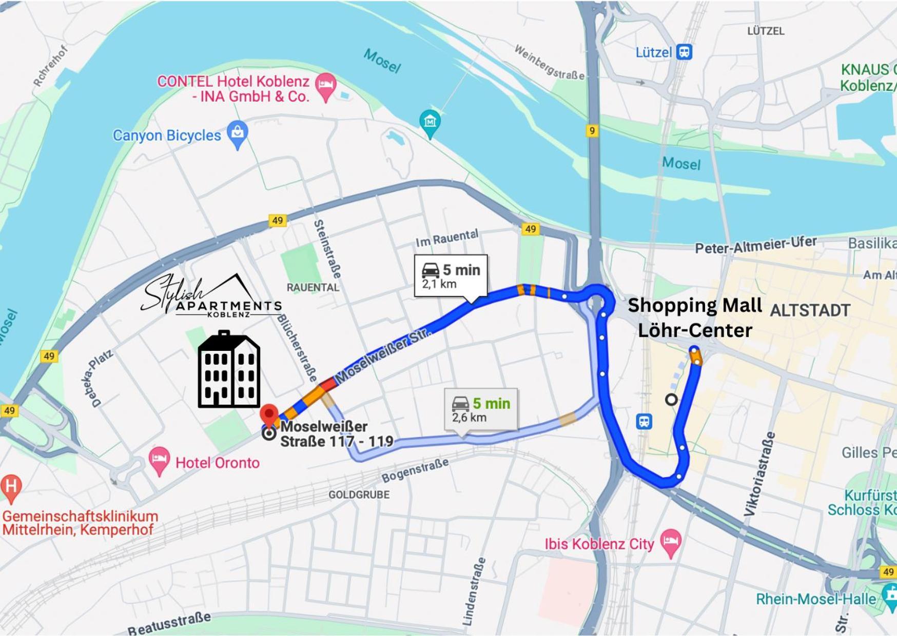 Special Apartment - Stadtnah, Balkon, Parkplatz, E-Ladestation, Gitterbox Fuer Fahrraeder, Fitnessstudio Koblenz  Ngoại thất bức ảnh
